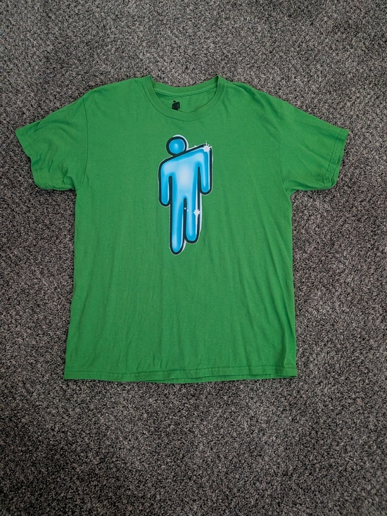 Other - Green Graphic Men’s T‑Shirt with Blue Icon